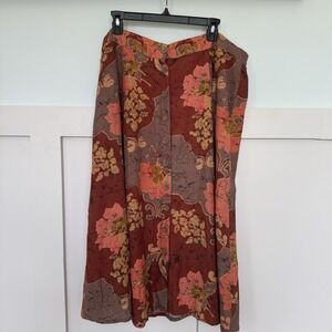 Vintage Kathryn Deene NY Floral Maxi Skirt Sz 22/24 Pockets Boho Artsy Western